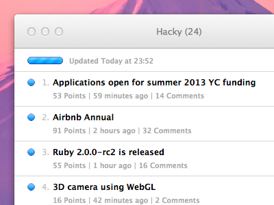 Hacky Pull to Refresh hacker hacky news pull refresh to