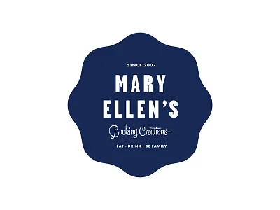 Mary Ellen's Cooking Creations blue food logo