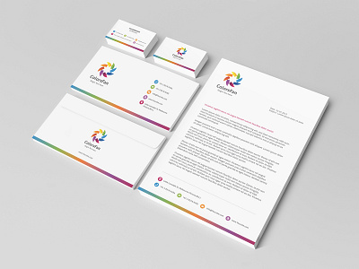 Colorsfan Stationery blue brand buisness cards business colors envelops fans folder gray green letterhead logo orange purple red stationery