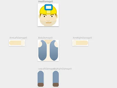 Miner Man arms body head legs man mine miner segments