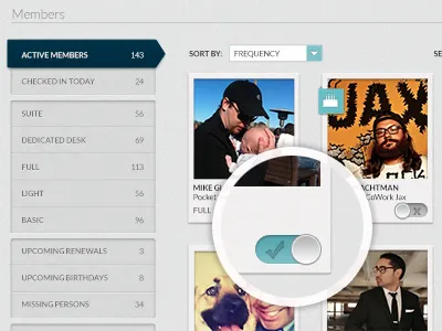 Member List app filter list member members sort ui user interface ux web webapp webdesign website
