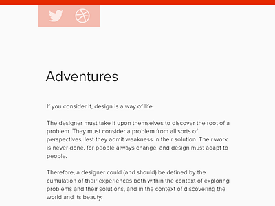 Adventures experience flat portfolio proxima nova timeline