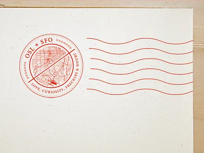 OSL ✈ SFO detail dorothy parker letterhead maps stamp stationary