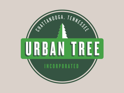 Urban Tree - Option Two circle green logo shadow tree urban white