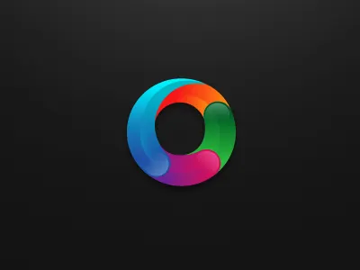 Round-n-Round 3d blue glossy green logo mark purple red round n round xalion