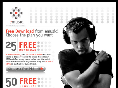 eMusic Newsletter newsletter web