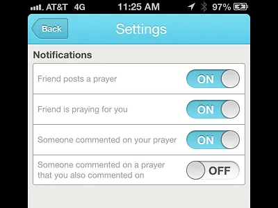 Prayrbox Settings form iphone mobile prayer prayrbox social