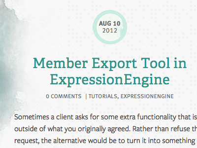 New article header design for personal website article blog date title
