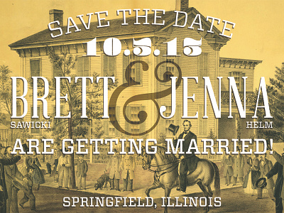 Save the Date design illinois lincoln love save the date wedding