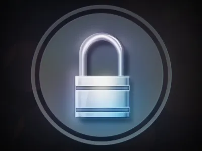 Lock Icon black dark glow icon lock magic glow round shine