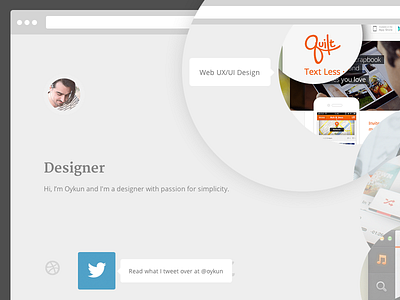 New portfolio site (kinda) dribbble instagram oykun portfolio rdio twitter ui web web ui webdesign zerply