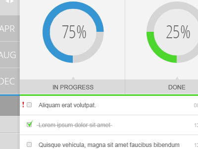 Task Manager calendar chart graph task manager ui widget