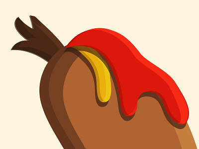 Hotdog (close up) hotdog ketchup mustard sauce