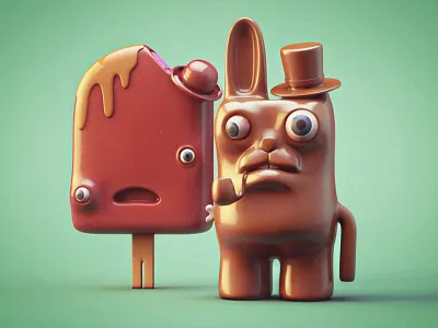 Candy Crew 3d bunny chocolate hat icecream pipe zombie