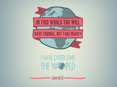 In This World... bible card illustration verse world