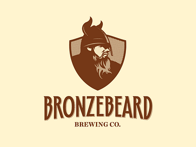 Bronzebeard Brewing Co. - Logo ale beard beer branding brewery bronze bronze beard custom type growcase halftone pattern halftones helmet horns identity lager lettering logo logotype mead oslo rune scandinavia valhall valhalla viking