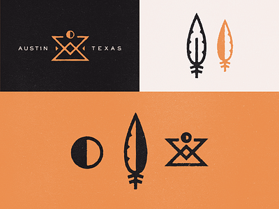 Feathers & Stuff atx branding feather orange