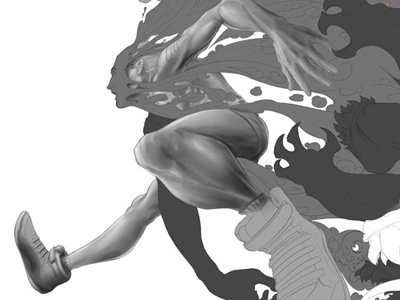 Wippy drawing illustration painting photoshop run smoke sprint wip