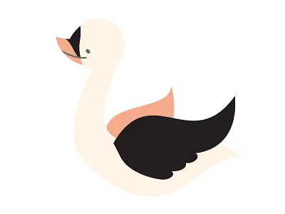 Cute coral swan bird drawing illustration illustrator pink swan