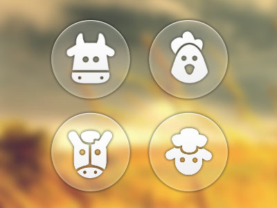 Animal icons animal chicken cow farm horse icon sheep