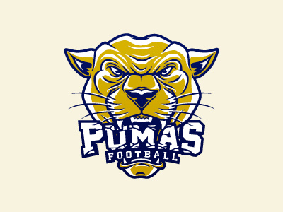 Pumas brand football illustration logo puma team vector