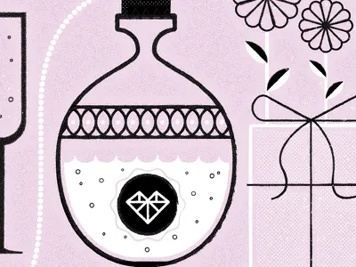 Help Ink WIP champagne flowers gifts helpink love perfume poster