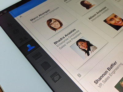 People app dark device enterprise grid ios ipad light people salesforce tablet ui ux