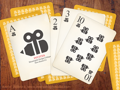 Give Hunie A Try - Play Cards Invites branding card cs6 design designers feedback game graphic hunie hunieco illustrator invitation invite invites notification photoshop playing cards recruiting texture