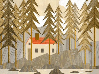 Woods digital illustration nature