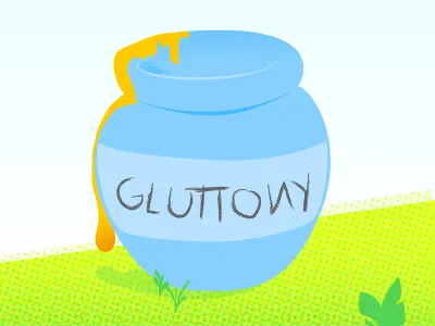 Gluttony illustration lettering