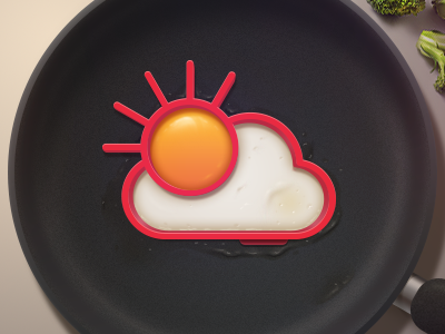 PS Cooking breakfast broccoli buatoom cloud cooking egg form icon illustration meal oil painting pan ps sun