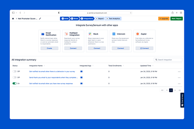 Integrate SurveySensum with other apps ui ux