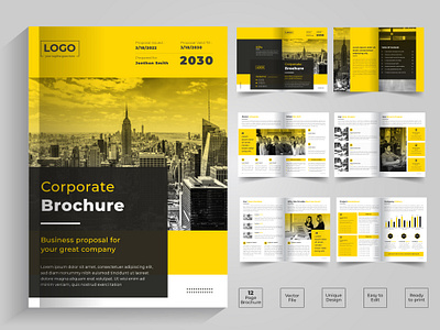 Modern & Minimalist Brochure Design for Corporate Branding behance portfolio branding showcase business proposal design company profile concepts corporate branding creative business graphics minimalist layouts modern brochure professional marketing tools yellow accent design