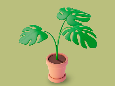 3D Monstera Magic 🌱 3d 3d monsetra 3d rendering design inspiration futuristic design houseplant illustration nature nature art plant plant lover plant rendering