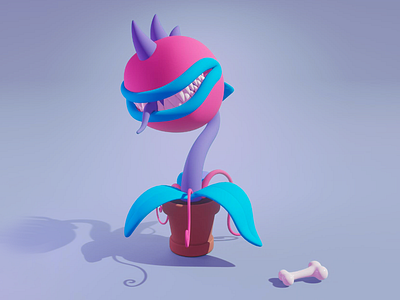 3D Chomping Carnivore 😈 3d carnivorous plant 3d creature 3d design 3d graphics 3d illustration 3d model cartoon plant character character design funny plant whimsical art