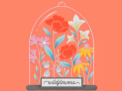 Wildflower Sanctuary art aesthetic bold typography botanical art clean design color colorful art creative typography floral design floral illustration flower illustration graphic design nature aesthetics nature art spring flowers spring vibes summer flowers visual storytelling watercolor style whimsical art wildflowers