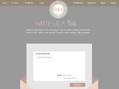 Wedding Website Design date design field input party pink reception save user wedding