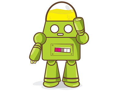 Fancy Pants - Robot charactor digital green illustration illustrator looney robot round