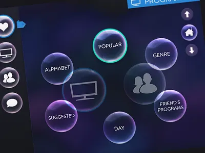 Tv App Bubble app bubble home icon interface ipad tv ui ux