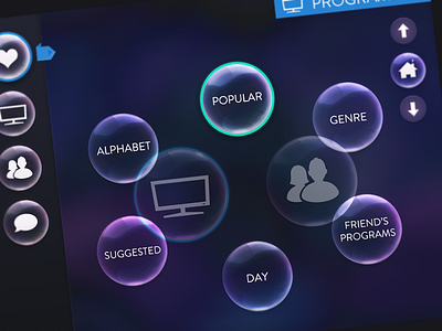 Tv App Bubble app bubble home icon interface ipad tv ui ux