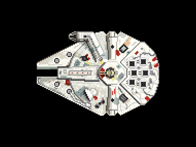 Millenium Falcon 8 bit 8bit illustration millenium falcon pixel star wars