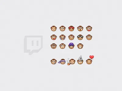 Monkey See, Monkey Do emoticons emotion expression faces monkey richard twitch
