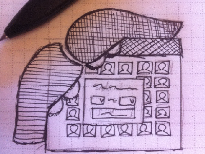 Kiss.com chomps Singlesnet ad change chomp logo mailer new old sketch