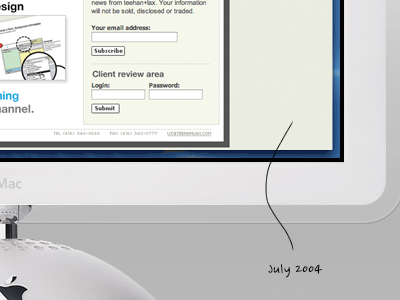 A retrospective of teehanlax.com 2004 imac redesign teehanlax