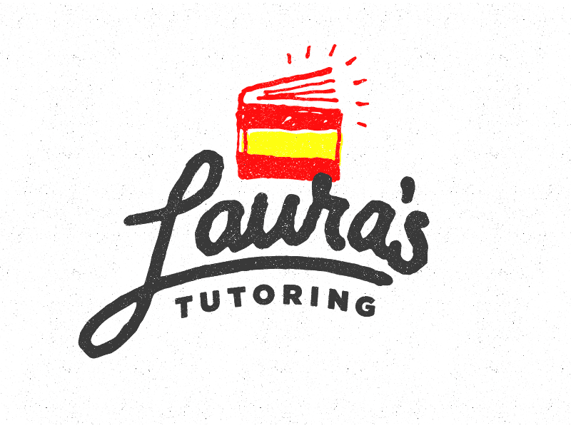 Laura's Tutoring - Logo book gotham hand lettered hand lettering laura lettering letterpress logo script spain spanish texture tutoring type typography