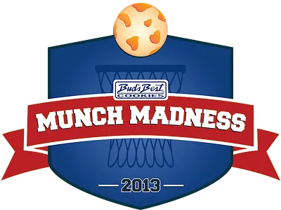 Munch Madness Logo badge basketball cookie logo march madness