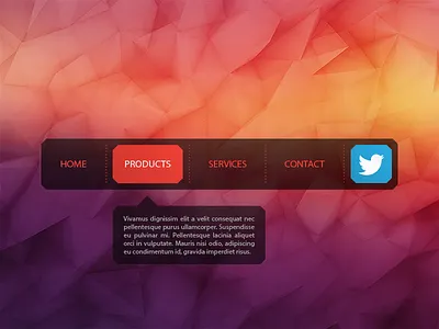 Navigation Bar dashed menu minimal tooltip tooltips ui web