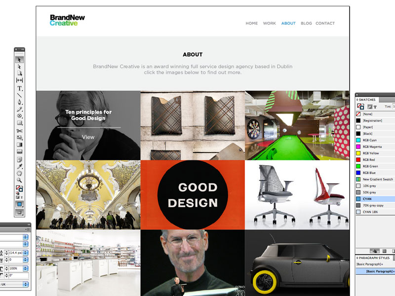 New website brandnew.ie on the way home page website