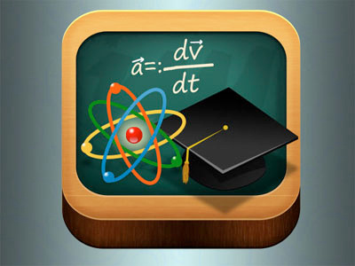 Physics App app atom board design icon iconapp illustration iphone physics school ui wood