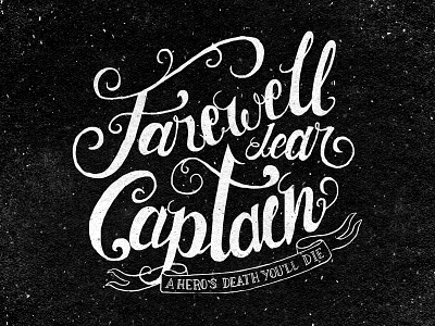 Hero's Death handlettering typography